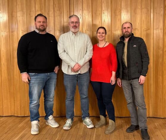 v.l.n.r Michael Karasjew, Tobias Gill, Sabrina Bosse, Carsten Culemann