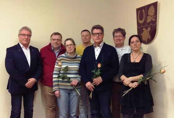 v.l.n.r.: Volkmar Seidel, Reiner Spies, Karin Kollecker, Steffen Molks, Michael Meder, Armin Dötsch, Andrea Timm